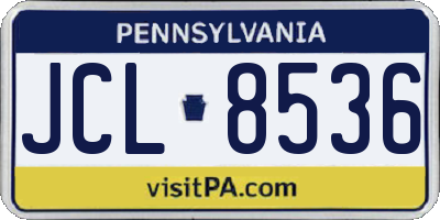 PA license plate JCL8536