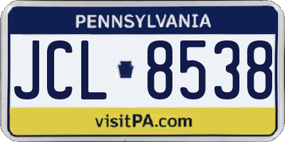 PA license plate JCL8538