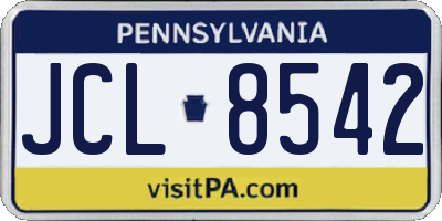 PA license plate JCL8542