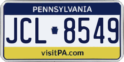 PA license plate JCL8549