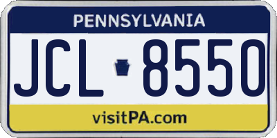 PA license plate JCL8550
