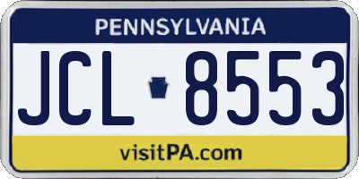 PA license plate JCL8553