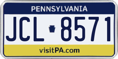 PA license plate JCL8571