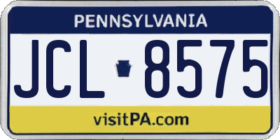PA license plate JCL8575