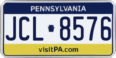 PA license plate JCL8576