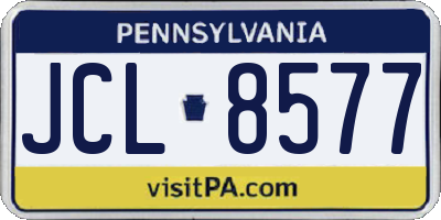 PA license plate JCL8577