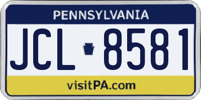 PA license plate JCL8581