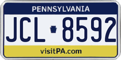 PA license plate JCL8592