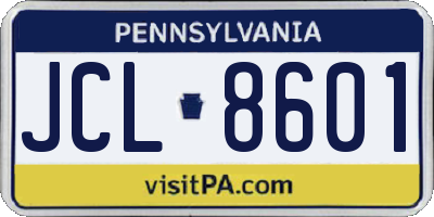 PA license plate JCL8601