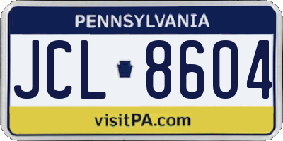 PA license plate JCL8604