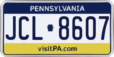 PA license plate JCL8607
