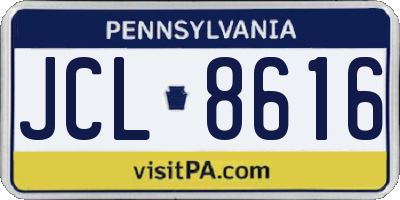 PA license plate JCL8616