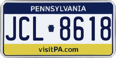 PA license plate JCL8618