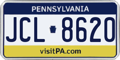 PA license plate JCL8620