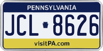 PA license plate JCL8626