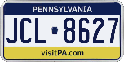 PA license plate JCL8627