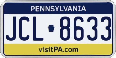 PA license plate JCL8633