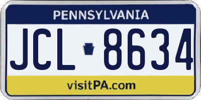 PA license plate JCL8634