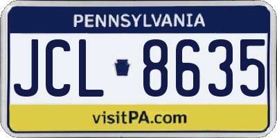 PA license plate JCL8635