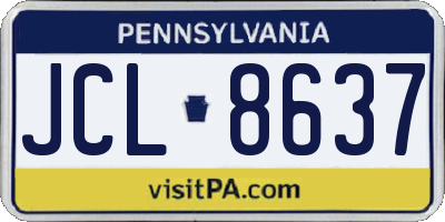 PA license plate JCL8637