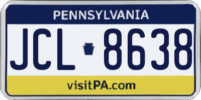 PA license plate JCL8638