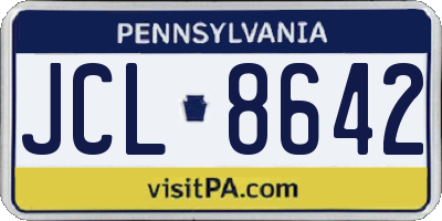 PA license plate JCL8642