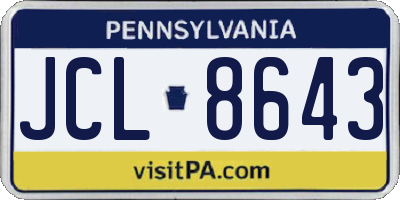 PA license plate JCL8643