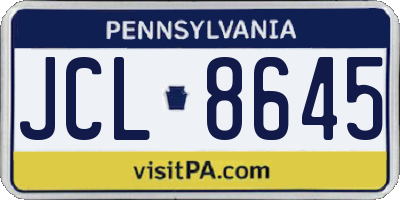 PA license plate JCL8645