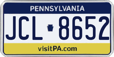 PA license plate JCL8652