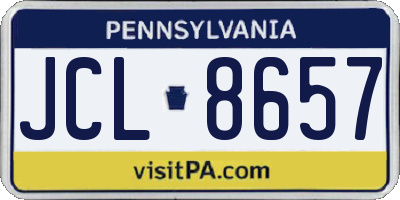 PA license plate JCL8657