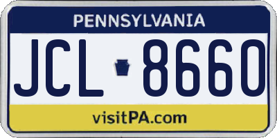 PA license plate JCL8660