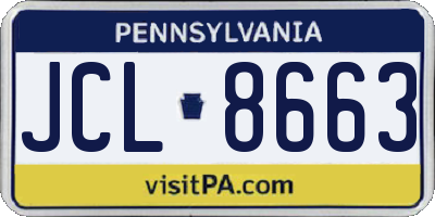 PA license plate JCL8663