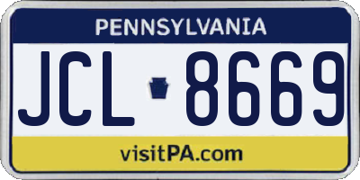 PA license plate JCL8669