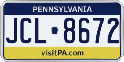 PA license plate JCL8672