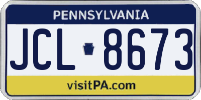 PA license plate JCL8673