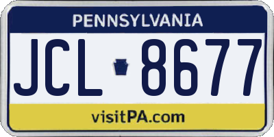 PA license plate JCL8677