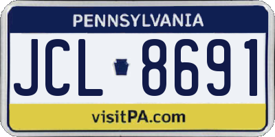PA license plate JCL8691