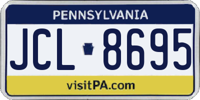 PA license plate JCL8695