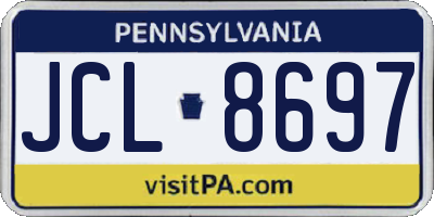 PA license plate JCL8697