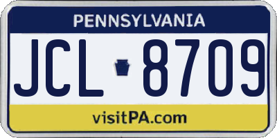 PA license plate JCL8709