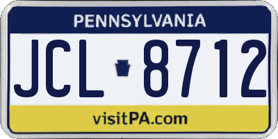 PA license plate JCL8712