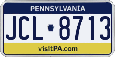 PA license plate JCL8713