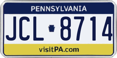 PA license plate JCL8714