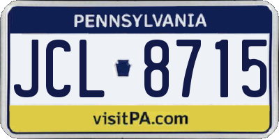 PA license plate JCL8715