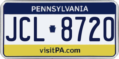 PA license plate JCL8720
