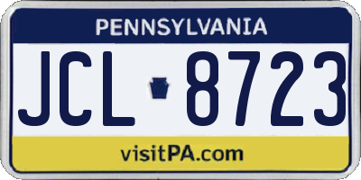 PA license plate JCL8723