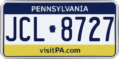 PA license plate JCL8727