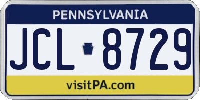 PA license plate JCL8729