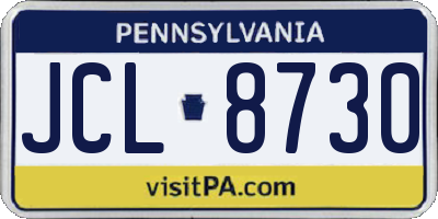 PA license plate JCL8730