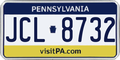 PA license plate JCL8732